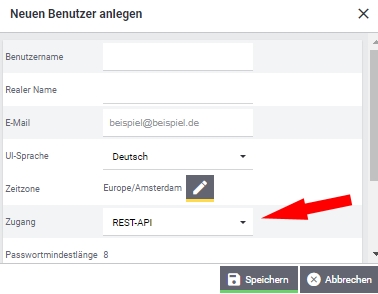 Plentymarkets neuer Benutzer mit Rest API