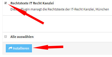 Plugin auswählen und installieren