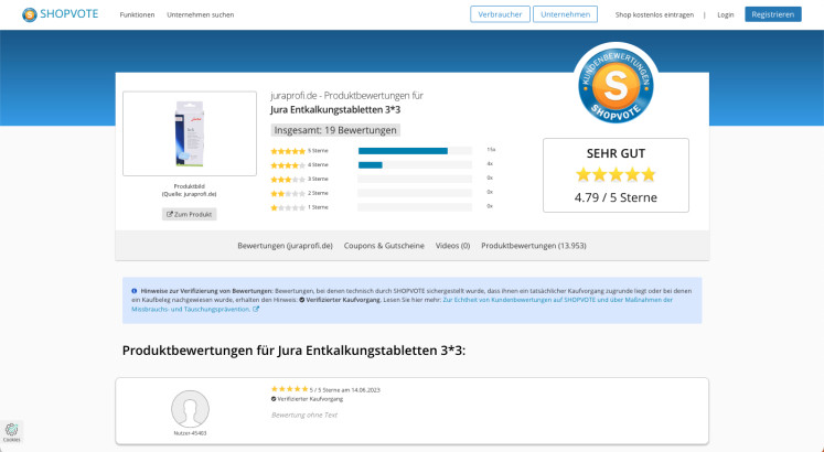 SHOPVOTE Produktbewertungen