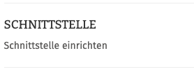 Schnittstelle