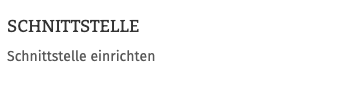 Schnittstelle