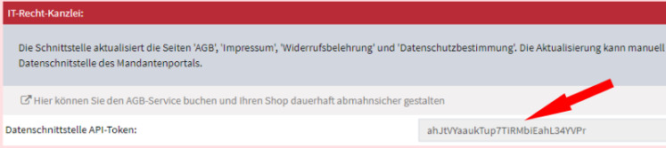 Serverspot - Aktivierung der AGB-Schnittstelle für das API-Token