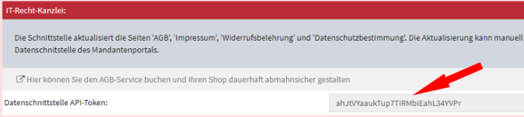 Serverspot - Aktivierung der AGB-Schnittstelle f&uuml;r das API-Token