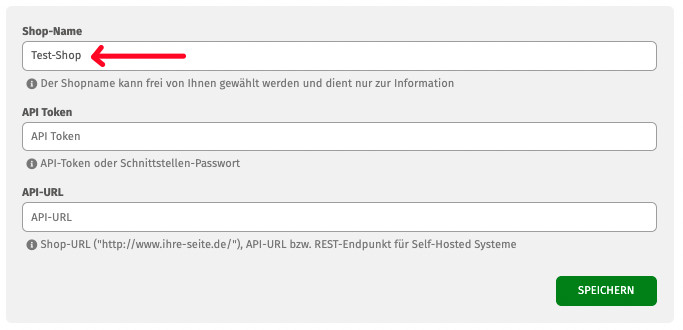 Shop-Name bearbeiten