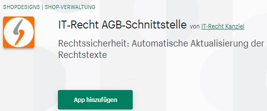 Shopify - AGB-Schnittstelle der IT-Recht Kanzlei