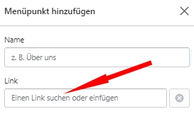 Shopify - Link suchen oder hinzufügen