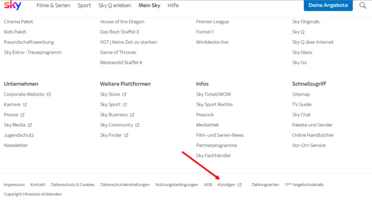Sky Kündigungsbutton 2