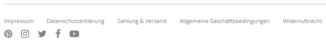 Strato Shop Ansicht im Footer