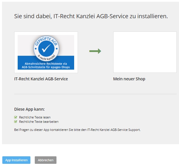 Strato Shop - App vor dem Installieren