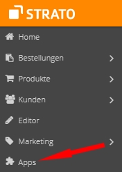 Strato Shop - Auswahl Apps
