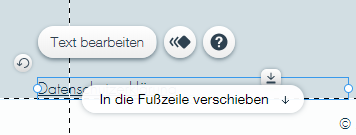 Textelement Richtung Fu&szlig;zeile verschieben
