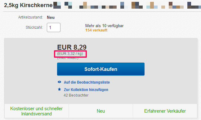 eBay Grundpreis 3