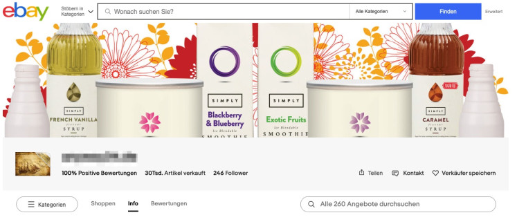 eBay-Shop-Ansicht Impressum