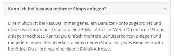 kann ich bei kasuwa mehrere Shops anlegen