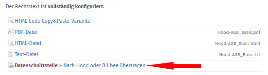 nach Hood oder Billbee übertragen