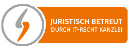 Logo "Juristisch betreut durch IT-Recht Kanzlei"